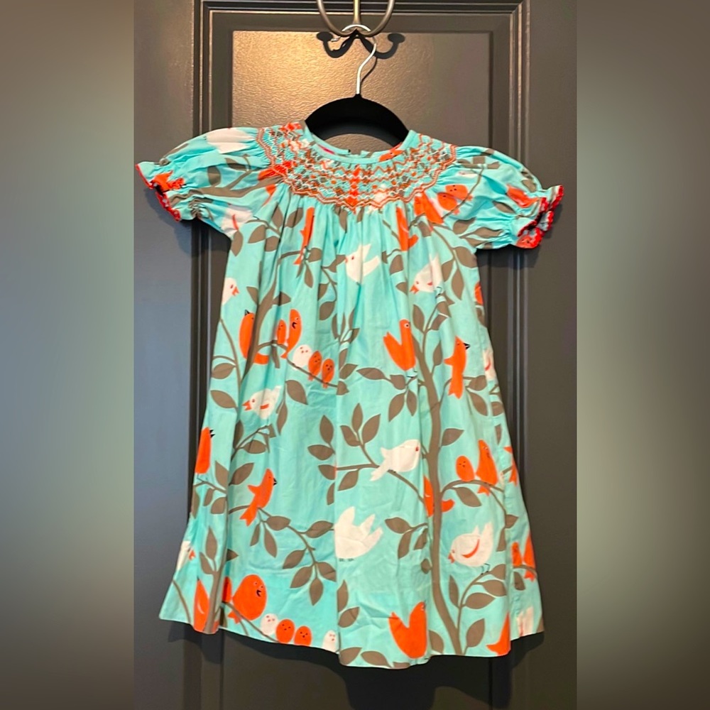 Claire & Charlie Smocked Dress with Birds- Size 2
